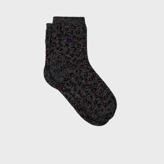 Chaussettes léopard noir Pailletées