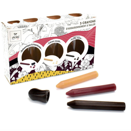 Coffret Gourmand 3 crayons - Balsamique & Framboise / Truffe / Citron confit