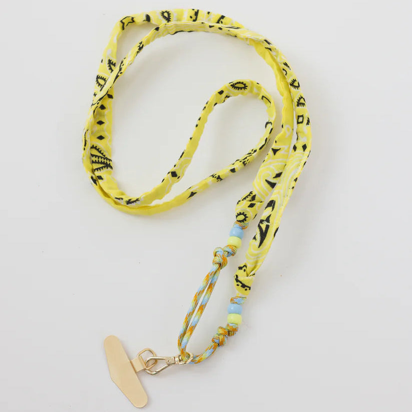 maison saussure cordon téléphone jaune flashy bandana