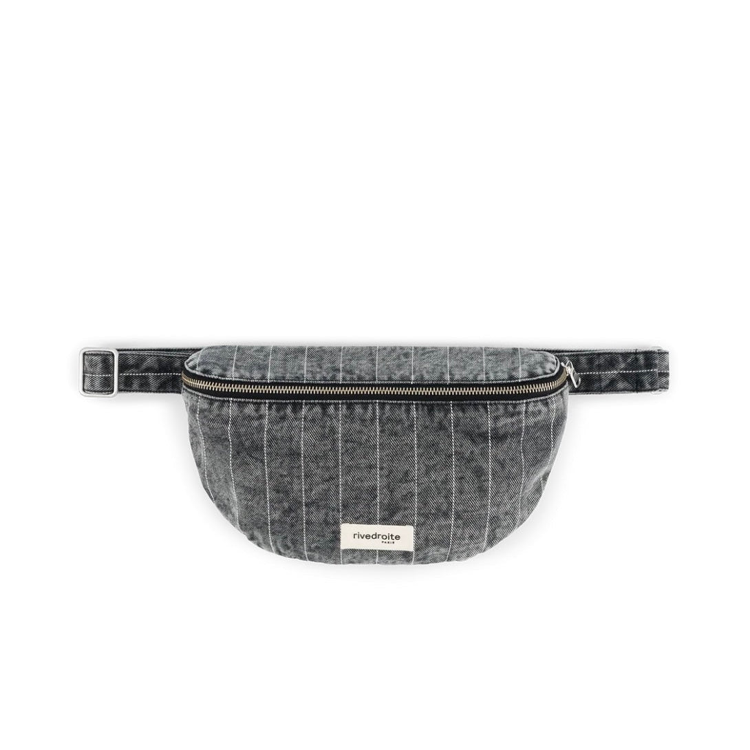 Sac banane Custine - Striped black denim