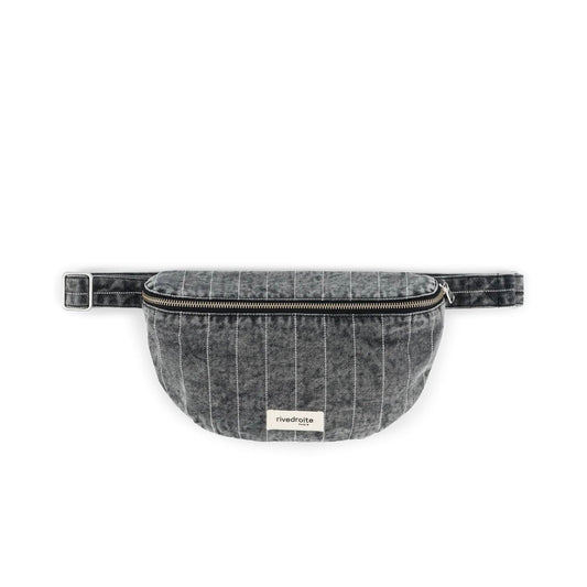 Sac banane Custine - Striped black denim