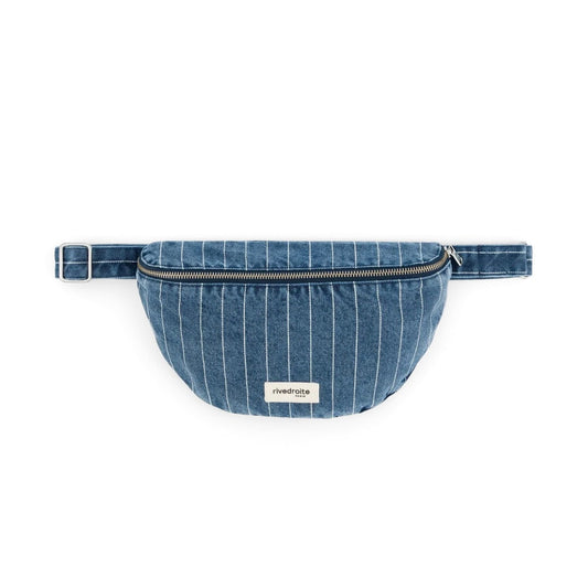 Sac banane Custine - Striped blue denim