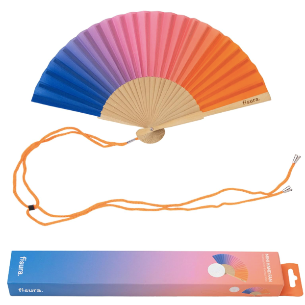fisura eventail dégradé bleu rose orange