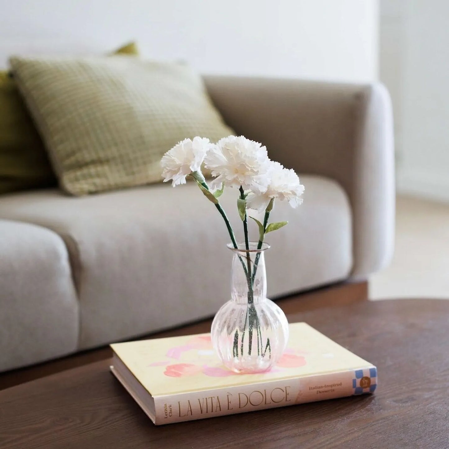 Fleur en papier Œillet blanc