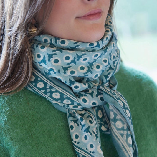 Foulard Isha Blue Green