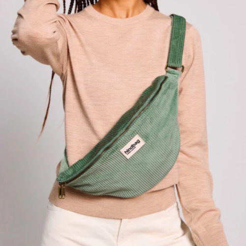 banane velours vert d'eau sasha hindbag