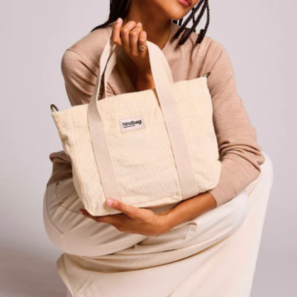 cabas velours creme hindbag louise