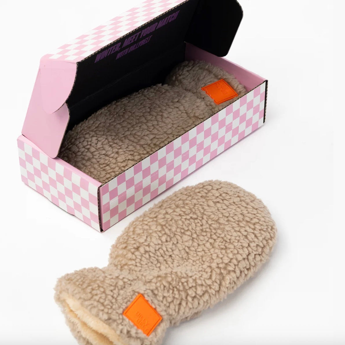 Moufles sherpa en polaire - Marron