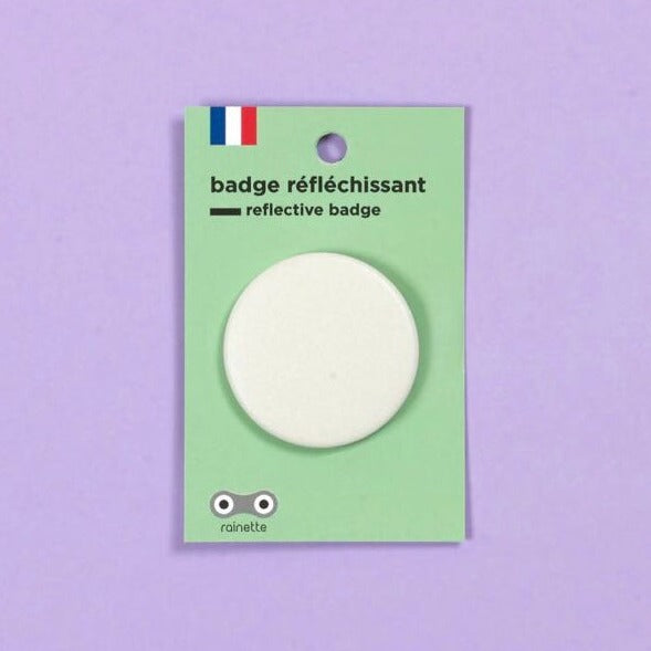 Badge réflechissant petit format Blanc