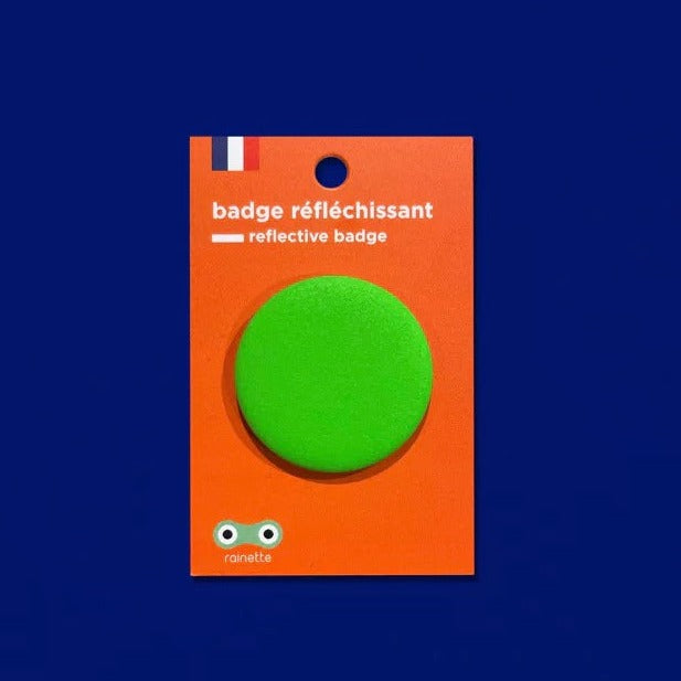 Badge réflechissant petit format Vert fluo