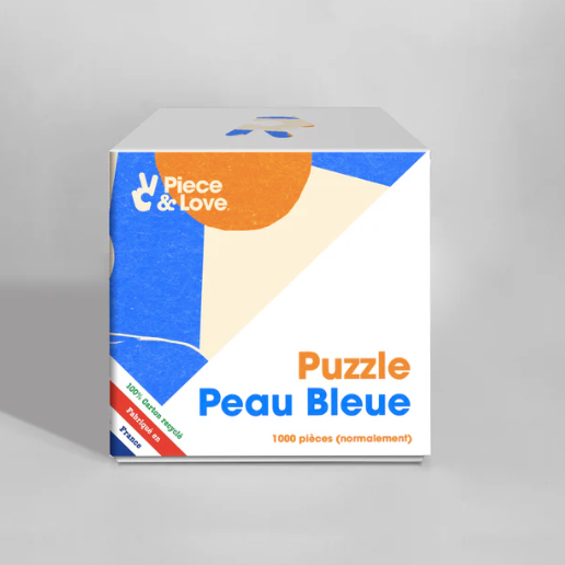 Puzzle illustration peau blue piece&love