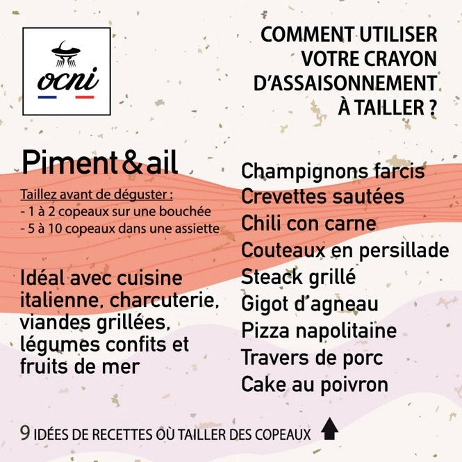 Coffret assaisonnement à tailler - Piment et ail