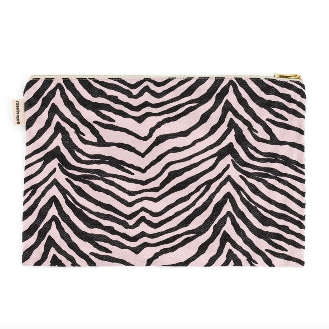 Grande pochette zebre rose pâle