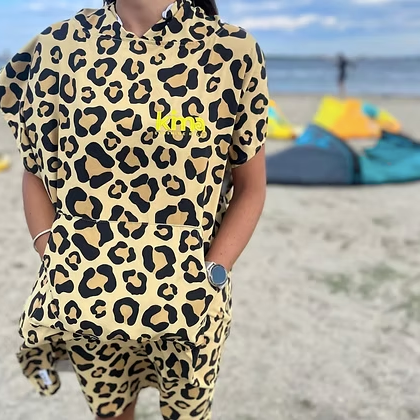kima poncho microfibre leopard