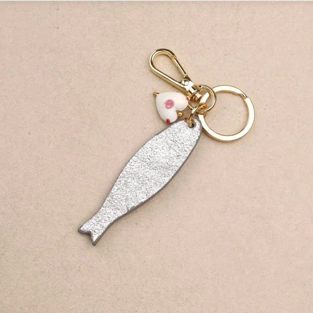 Porte clé cuir poisson et grigri
