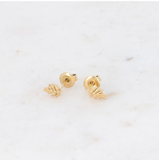 Boucles d'oreilles puces mini feuille