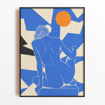 Piece&love puzzle illustration peau bleue