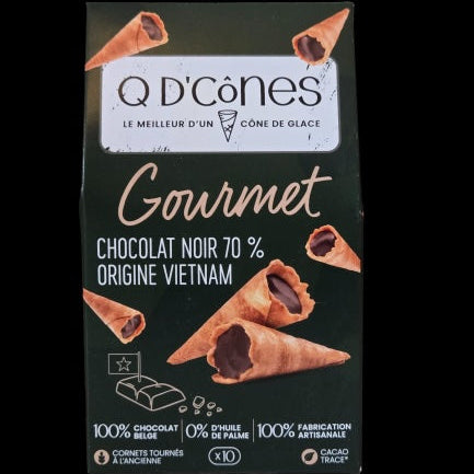 Q de cônes Gourmet Chocolat noir 70%