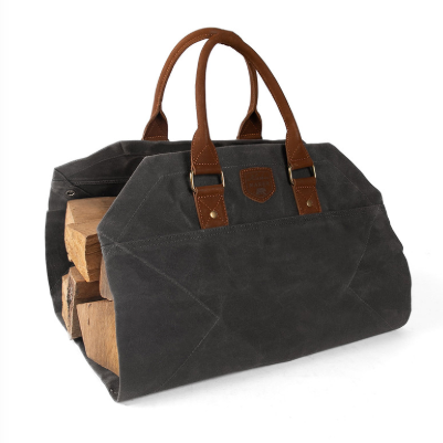 alaskan maker sac à bûches tissu waxé charbon