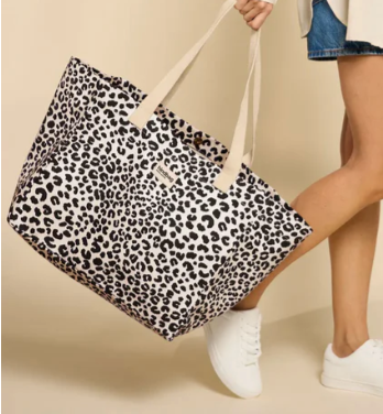 hindbag cabas claude leopard ecru