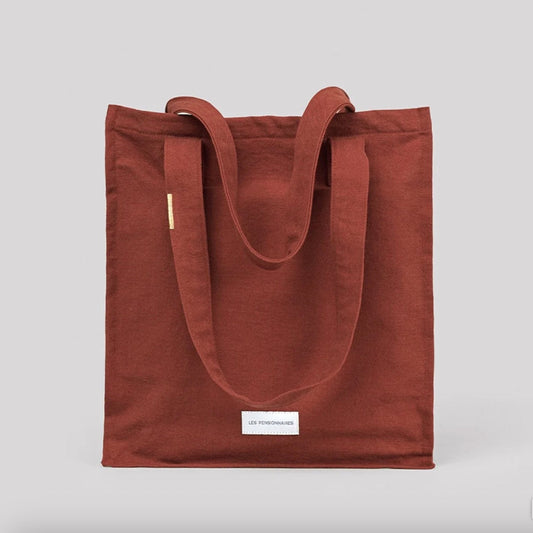 Sac zippé en toile de coton bio - Rouille
