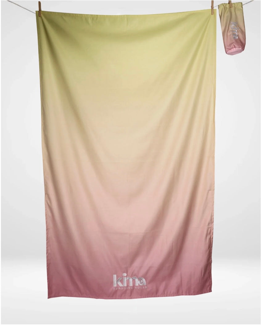 Serviette de plage XXL en microfibres - Tie & Dye Peach Summer