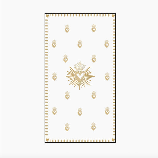 Serviette en papier rectangle Ex voto doré