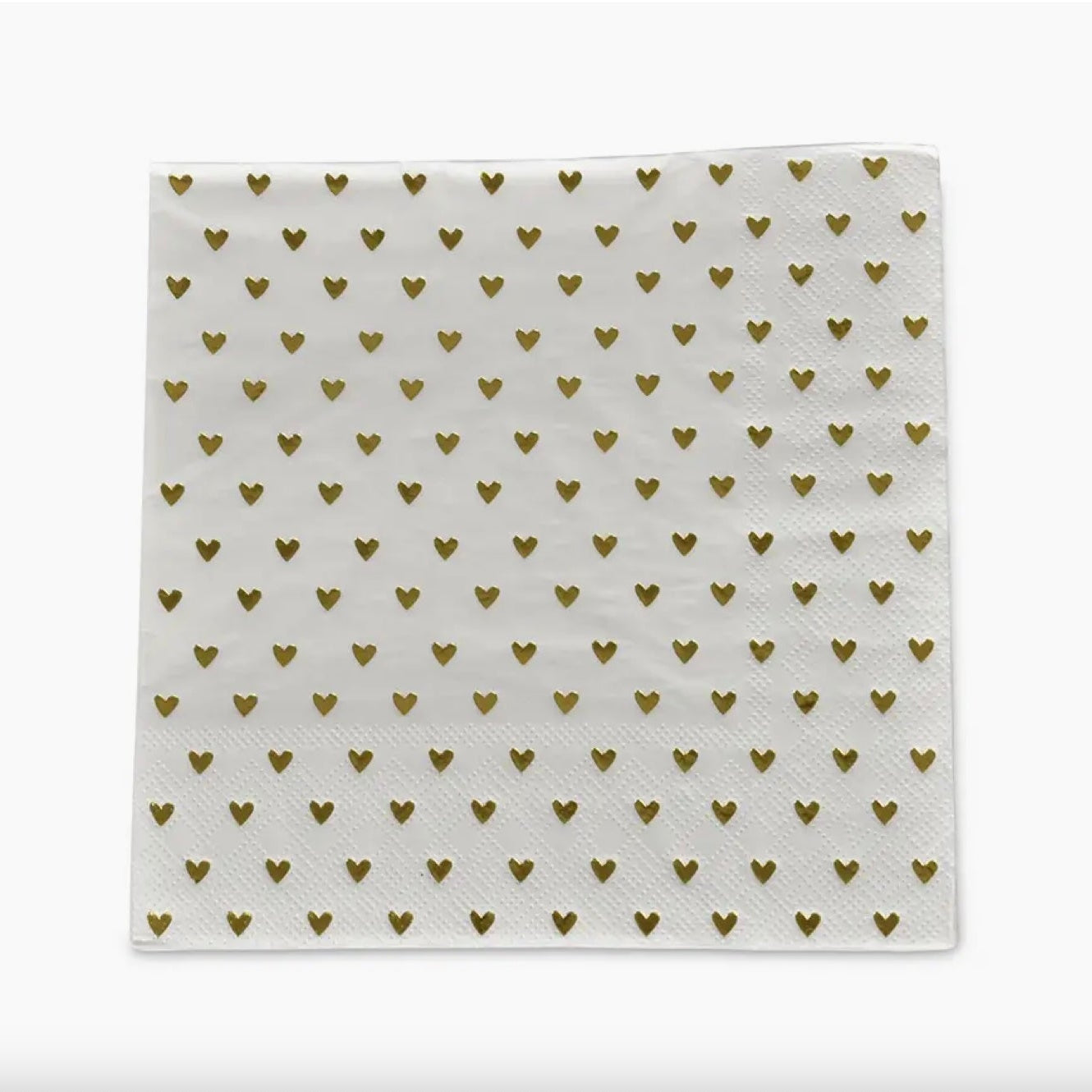 Serviette en papier Coeur dore