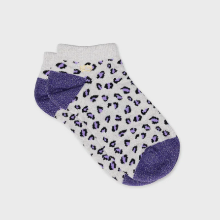 billy belt socquettes leopard ecru violet 
