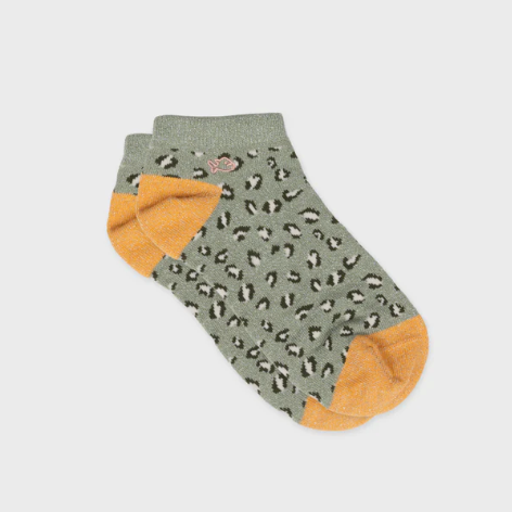 billy belt socquettes leopard vert orange