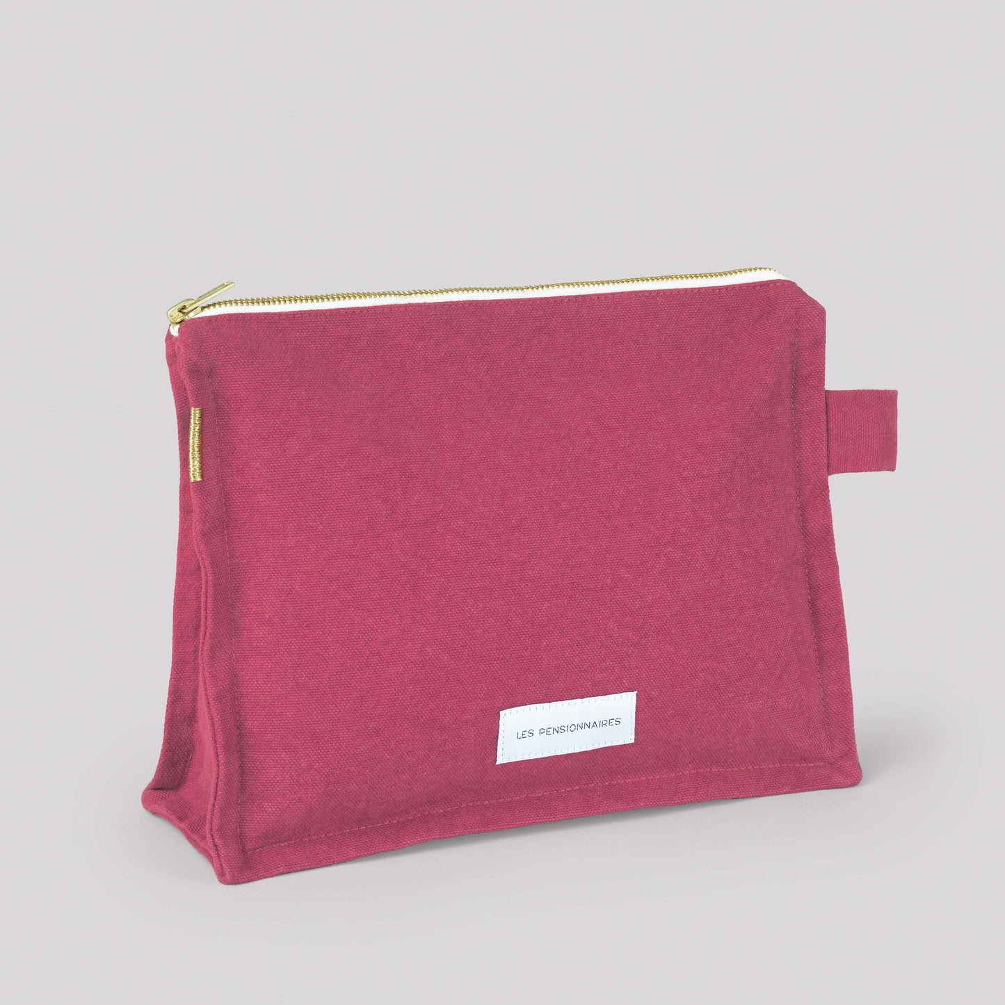 Trousse de toilette en toile de coton bio - Rose framboise