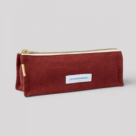 Trousse à crayons en toile de coton bio - rouille