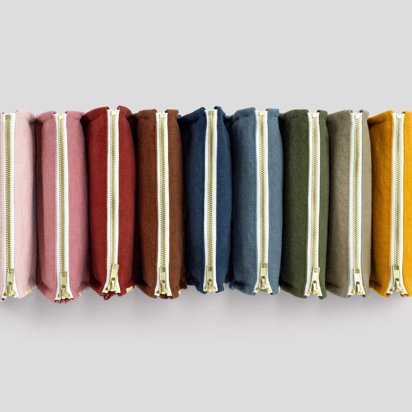 Trousse à crayons en toile de coton bio - Orange Flamboyant