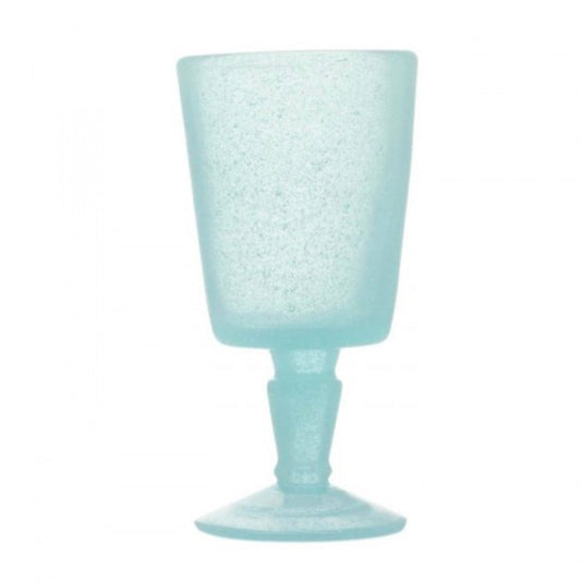 6 verres à pied  Bleu clair