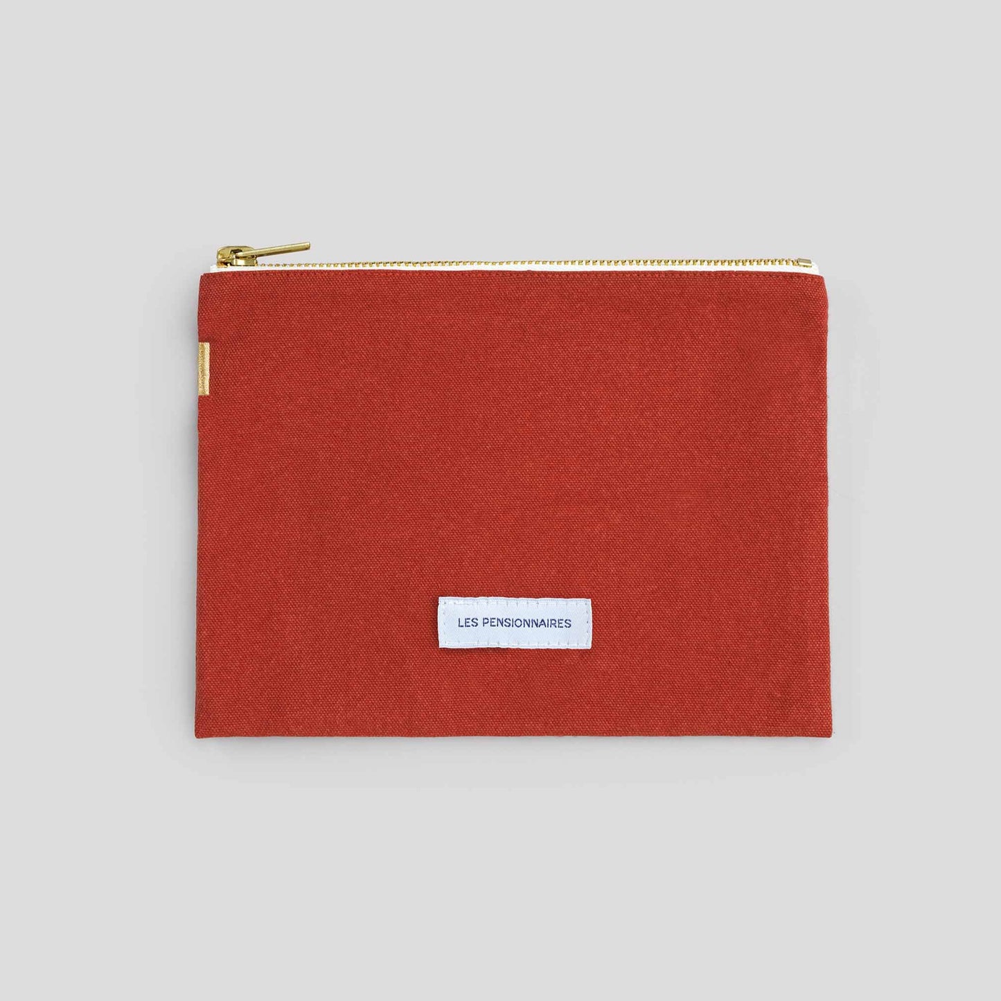 Petite pochette en toile de coton bio - orange flamboyant