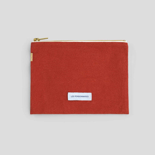 Petite pochette en toile de coton bio - orange flamboyant